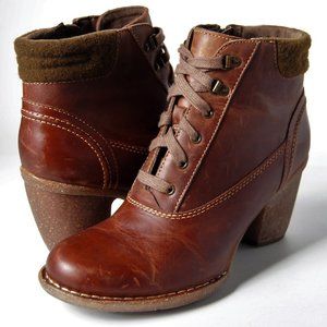 Clark's "Carleta Crane" Nubuck Leather Ankle Boots
